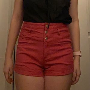 Pink High Waisted Shorts